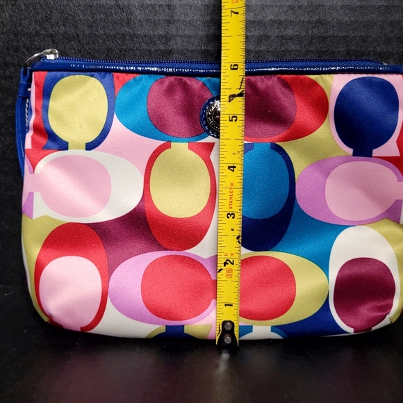 Coach Multicolor Scarf Print Signature C's Cosmetic Bag - Picture 11 of 11